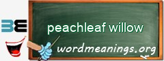 WordMeaning blackboard for peachleaf willow